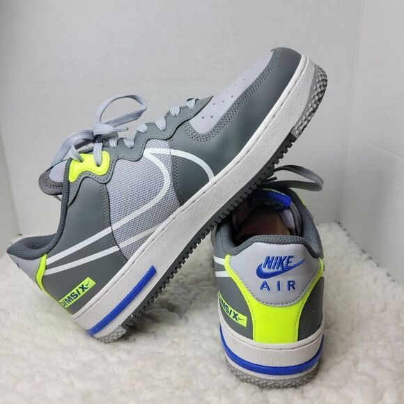 Nike Air Force 1 React Men's Sneaker Size 12.5  Wolf Grey-White-Smoke Grey - Picture 5 of 10